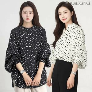 ★2종세트★[플로레센스]스팟도트투웨이블라우스2종