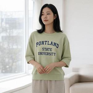 [유니제이] 포틀랜드 오버핏 반팔 맨투맨