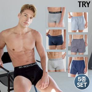 [무료배송] TRY/BYC 외 남성 베이직 프리미엄 쿨 트렁크/드로즈 팬티 5종 세트