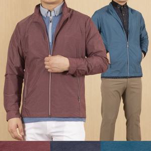 [중년의품격] 중년 남성 간절기 고급 매쉬 솔리드 바람막이 신사 점퍼