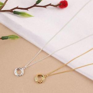 [옷자락]여자 도넛 코인 롱 네크리스 꼬임 링 데일리 목걸이