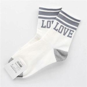 패션양말 여자 러브 발목 골지 중목 패션 양말 덧신 회색