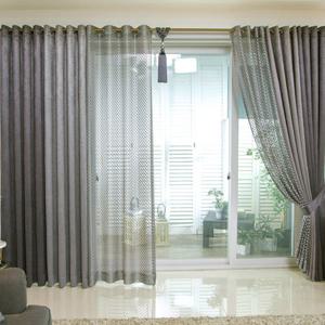 [지나송]올브린 아일렛 암막커튼(620x230)+망사커튼(봉 끈 후사고리)