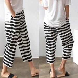 [셀러허브_여성트랜드패션](BLP-574)단가라 8부 배기 트레이닝 팬츠