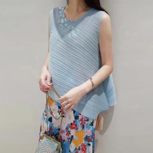 ★베스트주문폭주★[무드무드] 하브 민소매 언발 플리츠 블라우스