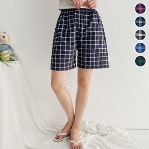 [1+1] 국내산 선염  물빠짐 없는 체크팬츠 2종