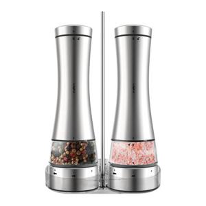 [HIRA] 히라 304스텐 원터치 전동 소금 후추 그라인더 받침대세트 HR-GD1901