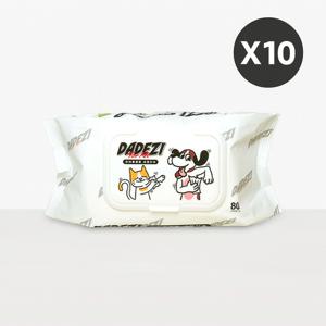 다대지 강아지물티슈 고양이물티슈 반려동물 세정 물티슈 80매 x 10개