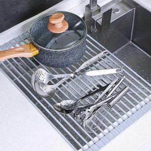 실리콘 싱크대 식기 건조 물빠짐 롤 트레이 WFLQLNM