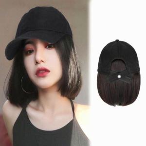 야구모자 붙임머리 환우 일체형 볼캡 단발 항암 가발 WFLPU1S