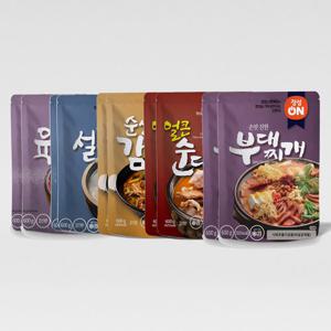 Fresh 초원식품 간편조리 즉석탕 5종 x각2봉 (총10봉 육개장+설렁탕+순살감자탕+얼큰순대국+부대찌개)
