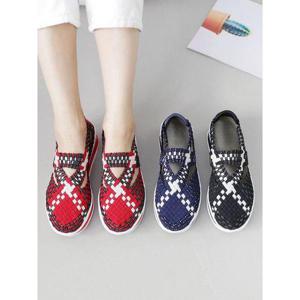 [쁘띠제]경량 슬립온 우븐슈즈 샌들 (4.5cm) 소니아심플