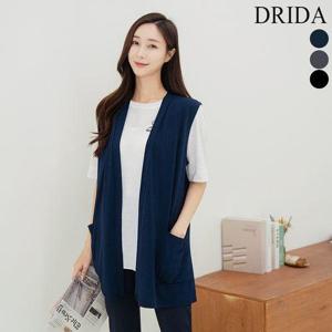 [드리다]엄마옷  여자 여름 쿨 아이스 빅사이즈 스판 숄 조끼 베스트 50-60대 중년여성 마담옷 검정 곤색