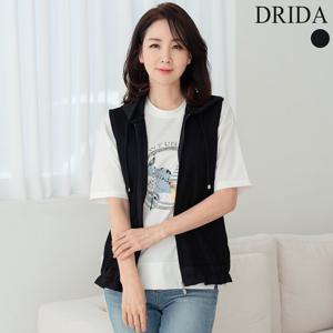 엄마옷 드리다 여자 여름 후드 집업 빅사이즈 조끼 베스트 40-50대 미시 중년여성 마담옷 캐주얼 모임 선물