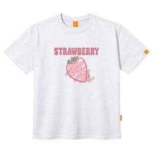 엘라모 딸기 반팔 티셔츠 남녀공용 빅사이즈 S~4XL