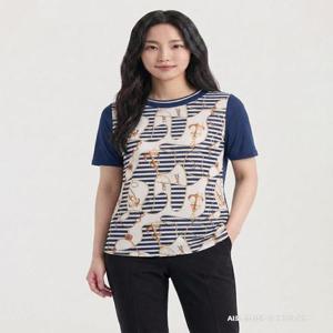 [크로커다일레이디]스트라이프 프린트 티셔츠_CLCMTS132