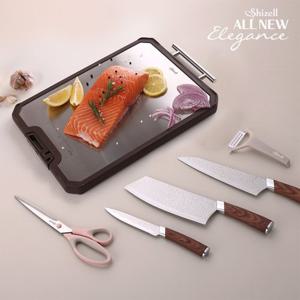 [Shizell] 쉬젤 올뉴 엘레강스 나이프 5종+ 러반 스텐 양면도마 L