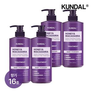 쿤달 허니 앤 마카다미아 단백질 트리트먼트 500ml x4개(향 16종 택 1)