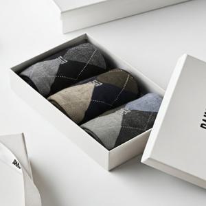 닥스 액세서리 [남성중목3족] 면혼방 아가일 체크 중목 3족세트 (DCSS6F801BK)