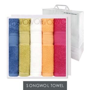 [송월타올] 식스 5매 선물세트+쇼핑백 기념수건 답례품