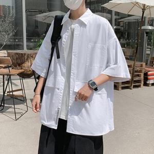 [BZG3H7I0_49]남성 포켓 디자인 오버핏 바다 남성셔츠