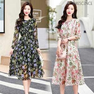 [플로레센스]플로럴밴딩쉬폰원피스(색상선택)