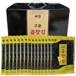 [미각] 알뜰 구운곱창김 선물세트 무조미 구운김 15봉