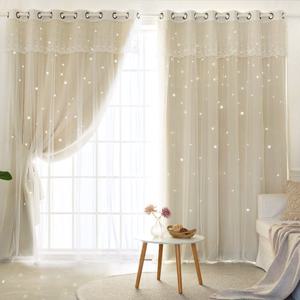 까르데코 디망쉬스타 펀칭암막+디망쉬레이스 대형커튼 4장