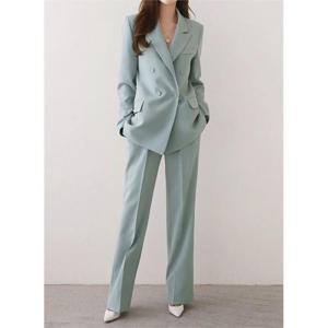 [BELLA.DOI] 엣지룩 더블버튼 일자핏 정장세트 봄가을