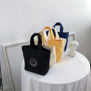 [에이치에스라이프]에코백 캔버스 여성가방 토트 숄더 크로스 쇼퍼 미니 스마일 보조 스마일백 5color