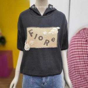 [베네통]베네통 레이스 꽃 자수 후드니트 BAKP15411_DJ