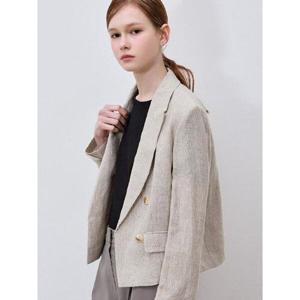 [쉬즈미스][쉬즈미스(SHESMISS)] 지적인 린넨 블렌드 체크 재킷 (택가격 408000원)