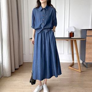 ★상하세트★[플로레센스]텐셀데님셔츠상하세트