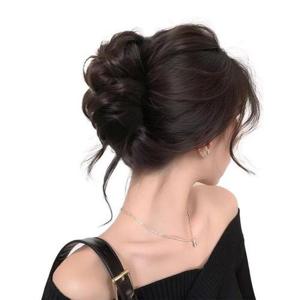 똥머리 스퀘어 꽃봉오리 집게 부분가발