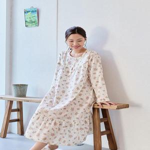 [바풀]바풀 CA5W35016 여성잠옷 순면 잠옷 원피스 홈드레스