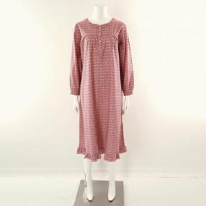 [와코루]와코루(행사) 면 기모 나염 여성 가운 여자 원피스 잠옷 홈웨어_C SWGN5483W_PK_C