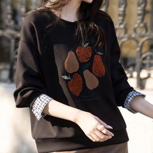 [패션시그널] 체크소매 레이어드 애플망고 맨투맨 343557