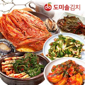 [도미솔/5종 11kg]포기김치5.5kg+갓석박지2kg+얼갈이겉절이2kg+파김치1kg+깻잎김치500g