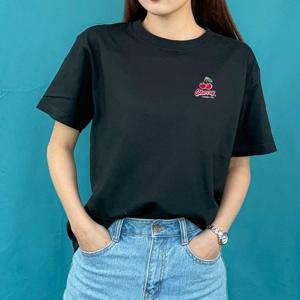 [험블] 체리 로고 라운드넥 여름 여성 기본면티 반팔티셔츠