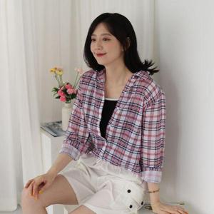 [웬디즈갤러리]심플 체크 시어서커 셔츠 NSH110