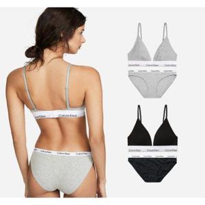 [캘빈클라인 언더웨어]CK 캘빈클라인 노와이어 브라렛+삼각팬티 세트 QF5650+QD3588