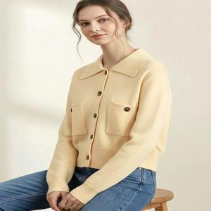 [레코브](레코브) 버튼 카라 니트 가디건(LC61C4KC508X)