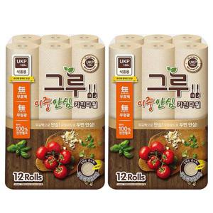 [삼정펄프]그루 무표백 UPK 키친타올 120매 12롤x2