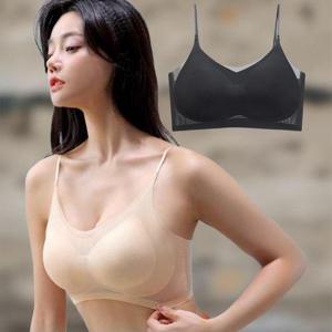 [신상오픈런]여성용 블랙 심리스 쿨링 브라 노와이어 여름용