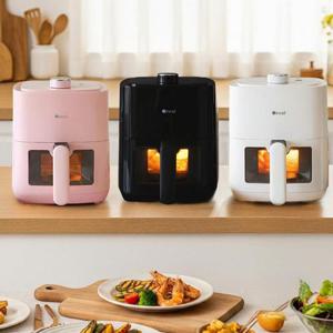 이놀 투명창 간편한 2리터 에어프라이어 집들이선물 화이트 블랙 핑크