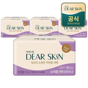 깨끗한나라 디어스킨 에어엠보 슈퍼롱 라이너 뉴 30개입x4팩_