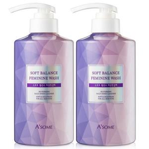 에이썸 소프트 밸런스 여성청결제 대용량 500mlX2개 총 1000ml / 유산균 자연유래 성분으로 순한케어