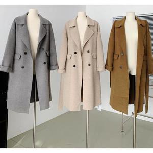 여리핏 핸드메이드 울 더블 롱코트