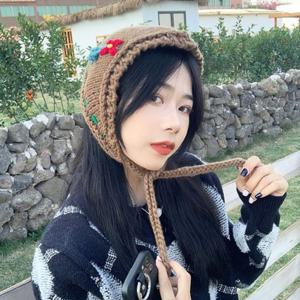 (앙상블) 여성 뜨개 니트 귀도리 귀마개 방한 모자