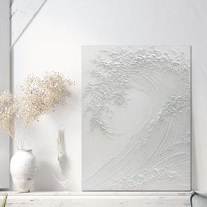 [트리빌리지] [트리빌리지]카페 인테리어 벽장식 유화 파도 그림 화이트액자